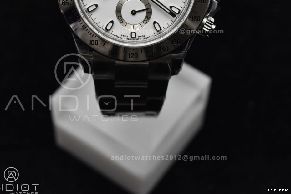 Best SA4130 on Edition SS Daytona WeatherProof 1:1 116520 Bracelet Dial V 771 White QF 0717